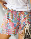 Drawstring Printed Shorts with Pockets