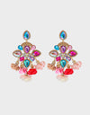 Flower Shape Rhinestone Alloy Dangle Earrings