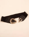 Ribbed Alloy Buckle Elastic Belt