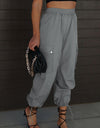 Drawstring Elastic Waist Pants with Pockets