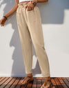 Frill High Waist Pants with Pockets