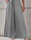 Drawstring Waist Wide Leg Pants