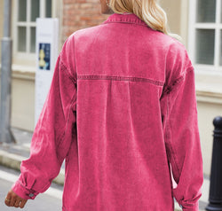 Button Up Denim Jacket with Pockets