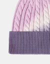 Contrast Tie-Dye Cable-Knit Cuffed Beanie