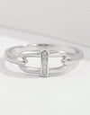 925 Sterling Silver Inlaid Zircon Ring