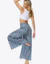 Floral Tie-Waist Tiered Culottes