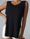 Slit Round Neck Active Tank