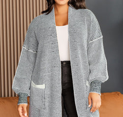 Plus Size Open Front Longline Cardigan