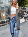 Open Front Dropped Shoulder Longline Cardigan