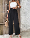 Ruched High Waist Straight Leg Pants