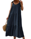 Tie-Shoulder Tiered Maxi Dress