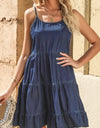 Spaghetti Strap Tiered Denim Dress