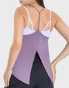 Slit Spaghetti Strap Scoop Neck Active Cami