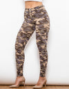 Full Size Camouflage Buttoned Leggings