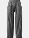 Full Size Elastic Waist Cropped Pants