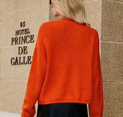 Dropped Shoulder Button Up Cardigan