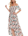 Floral Off-Shoulder Slit Maxi Dress