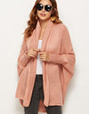 Open Front Dolman Sleeve Longline Cardigan