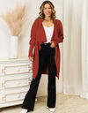 Long Sleeve Open Front Longline Cardigan