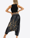 Printed Smocked Waist Harem Pants