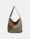 Leopard Contrast Adjustable Strap Shoulder Bag