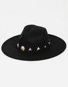 Fame Studded Sun Moon Star Fedora Hat