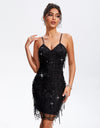 Sequin V-Neck Wrap Cami Dress