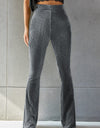 Ribbed High Waist Flare Pants