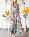 Floral Sleeveless Maxi Dress with Pockets