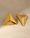 Stainless Steel 3D Triangle Earrings