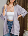 Striped Open Front Knit Cardigan