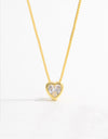 925 Sterling Silver Inlaid Zircon Heart Pendant Necklace