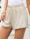 Sequin Elastic Waist Shorts