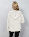 Button-Down Long Sleeve Hooded Sweater