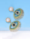 Evil Eye Shape Rhinestone Zinc Alloy Synthetic Dangle Earrings