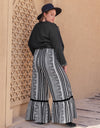 Plus Size Printed Wide Leg Pants