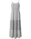 Tiered Striped Sleeveless Cami Dress