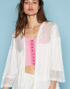 POL Open Front Lace Detail Cardigan