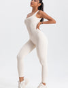 Wide Strap Sleeveless Active Jumpsuit