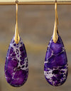 Handmade Teardrop Shape Natural Stone Dangle Earrings