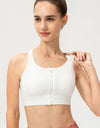 Zip-Up Round Neck Sports Bra