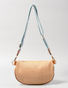 Bead Trim Straw Weave Crossbody Bag