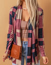 Plaid Open Front Cardigan