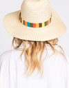 Fame Contrast Wide Brim Straw Hat