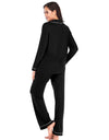 Collared Neck Long Sleeve Loungewear Set with Pockets