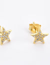 Zircon Decor Star Stud Earrings