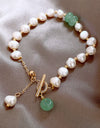 Pearl Green Stone Link Bracelet