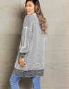 Woven Right Heathered Open Front Longline Cardigan