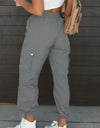 Drawstring Elastic Waist Pants with Pockets