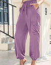 Long Tie Waist Pocketed Pants